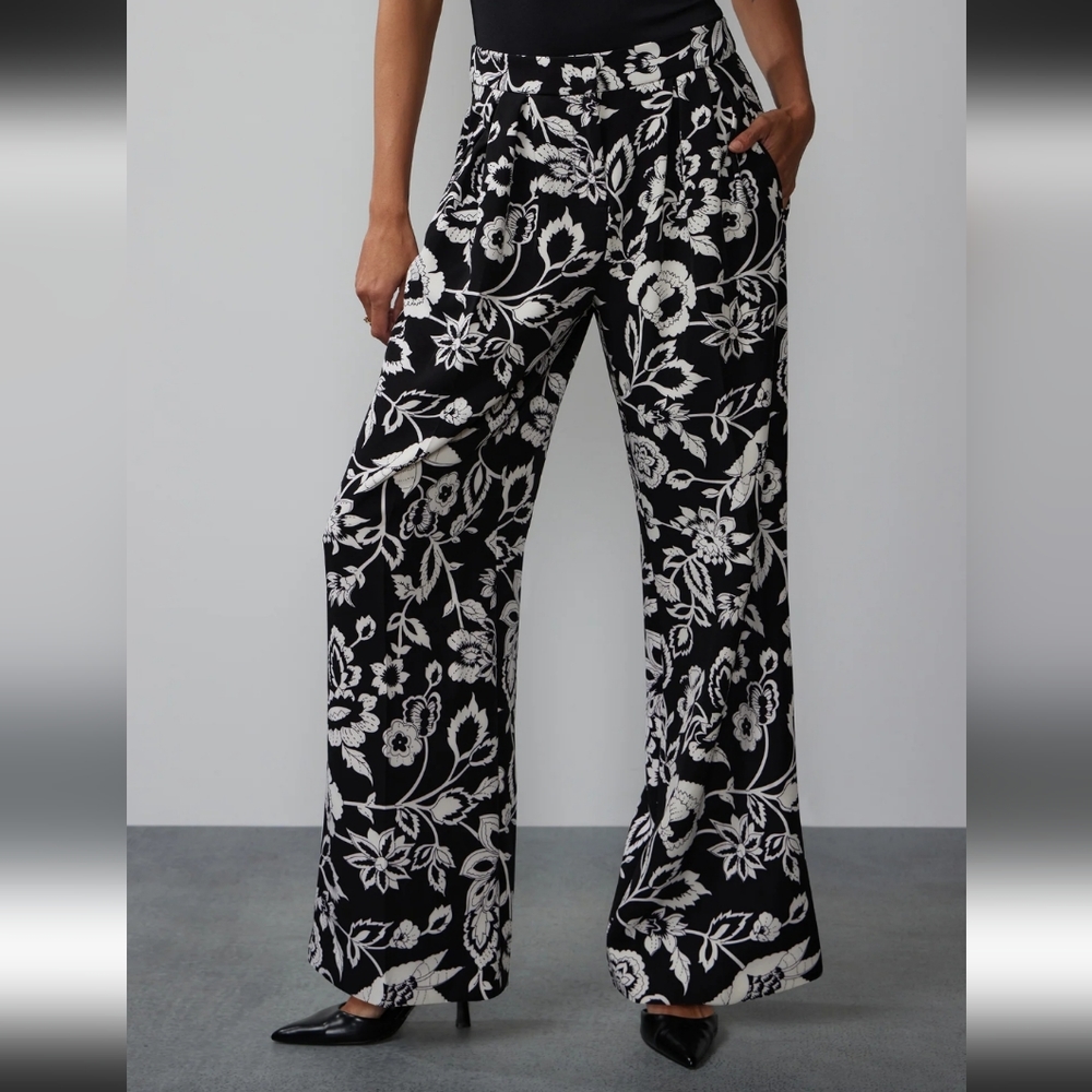 Wide Leg Floral Pants